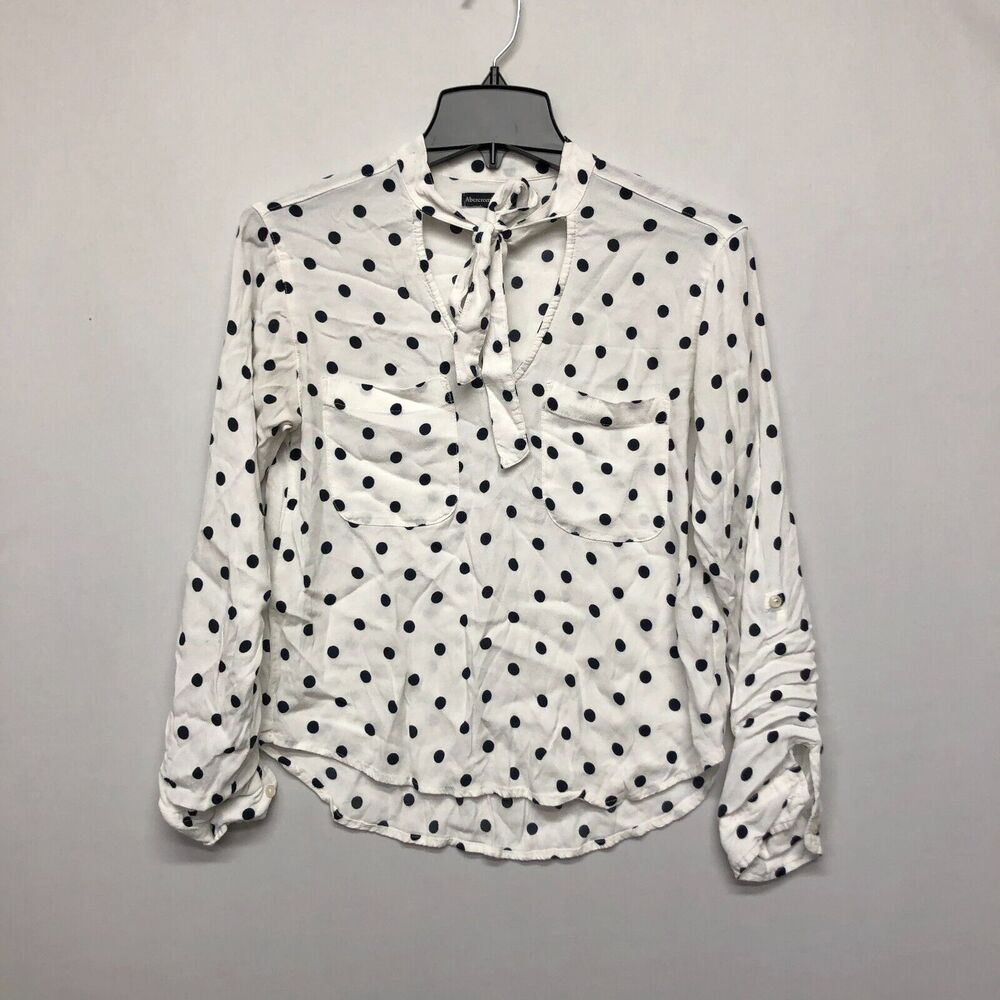 Abercrombie & Fitch Women Neck Tie Blouse Shirt Top Size Extra Large XL M161 -23